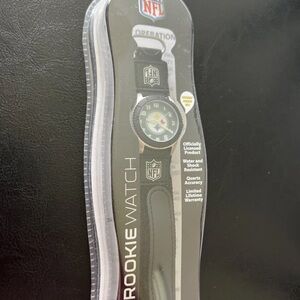 NFL Black and Silver Team Logo Watch - Water Resistant